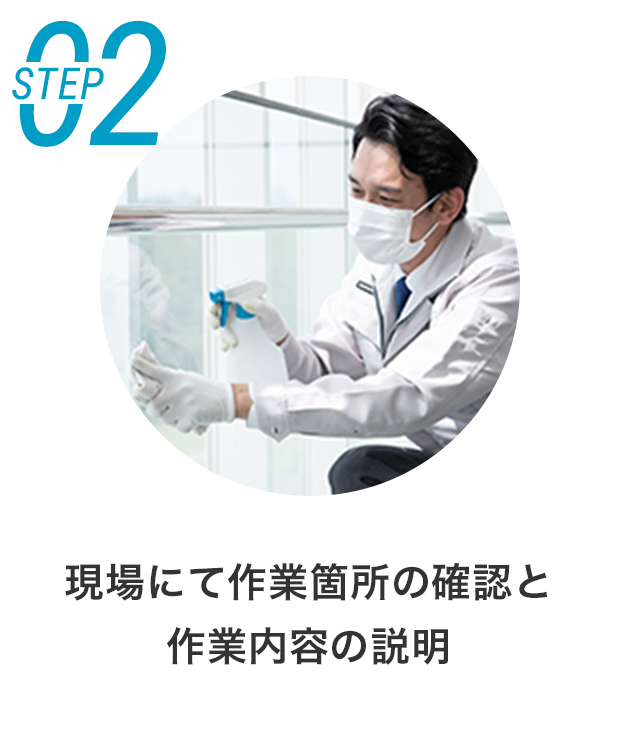 現場にて作業箇所の確認と作業内容の説明