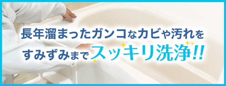 長年溜まったガンコなカビや汚れをすみずみまでスッキリ洗浄!!